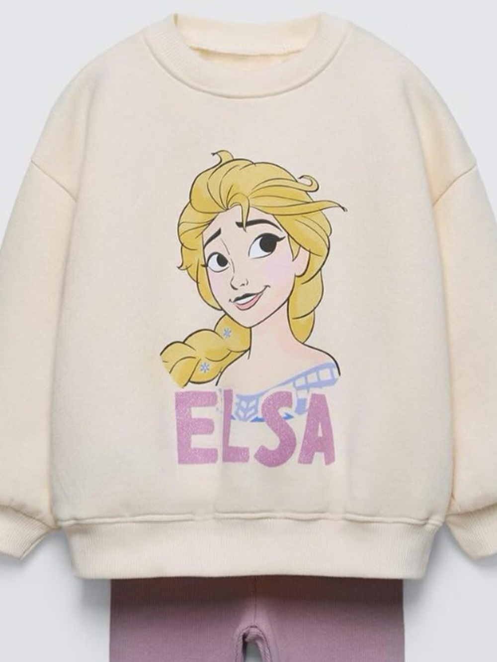 Zara Kids x Disney Frozen Elsa graphic sweatshirt Cream